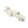 Unique Bargains Rhinestones Freesia Flower French Barrette Hair Clips Gold Tone White 1 Pc - 4 of 4