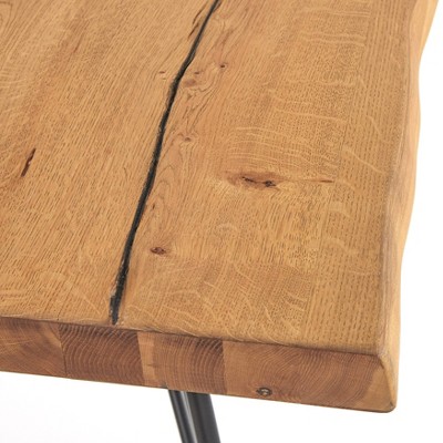 Phyllis Natural Pine Wood Dining Table with Black Metal Legs