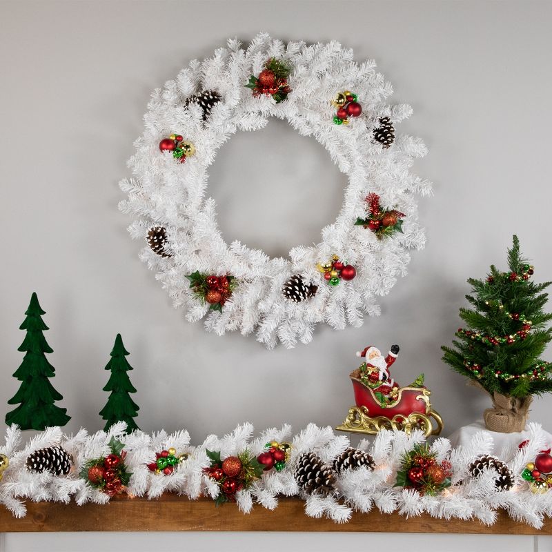 Northlight 24" Unlit White Canadian Pine Artificial Christmas Wreath, 3 of 10