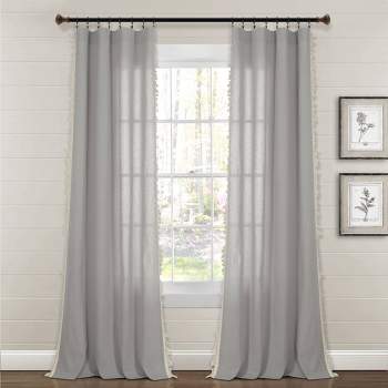 84"x40" Linen Tassel Window Curtain Panel - Lush Décor