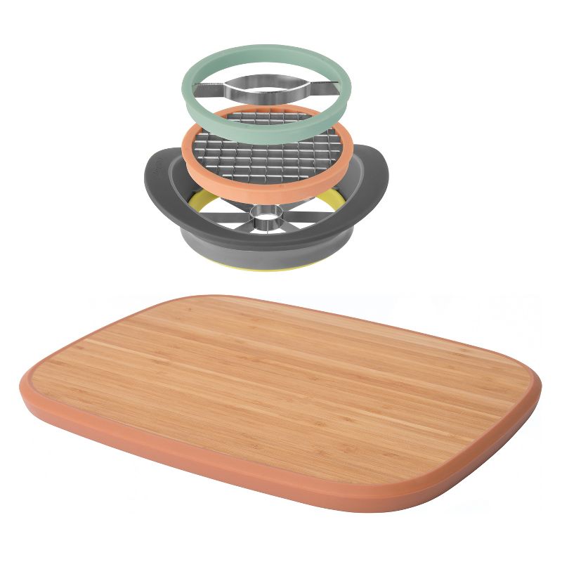BergHOFF Leo All-in-One Slicer, 14.5" Bamboo Cutting Board, Interchangeble Blades, 2 of 9