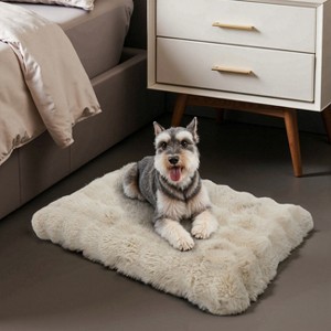 Artloge Plush Pet Bed Washable Dog Mat Crate Bed Anti-Slip Kennel Mattress Deluxe Sleeping Mat for Puppy & Large Dogs with Removable Cover - 1 of 4
