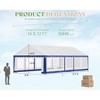 AMERLIFE 13 x 32 FT Party Tent with Rolled Sidewalls and Zinc Alloy Tube & Spiral Stakes, Waterproof Event Shelters, White & Blue - 3 of 4