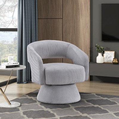 NixBex Modern Swivel Accent Chair Soft Corduroy Plush Seating Living Room Chair Comfy Chair Armchair for Bedroom, Reading Room