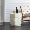 LuxenHome Off White with Speckled Gray Square 17.7-Inch Tall Cement Side Table, Indoor and Outdoor Off-White - 3 of 4