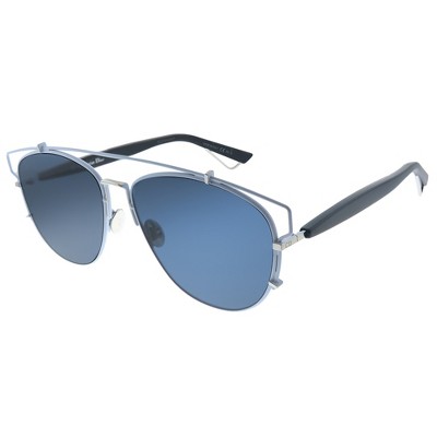 Dior Technologic PQX A9 Unisex Geometric Sunglasses Light Blue Matte Black 57mm