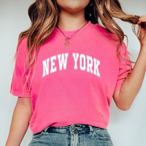 Simply Sage Market Varsity New York Garment Dyed Tee - 1 of 4