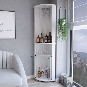 CAVINAS Corner Bar Cabinet,74.4" Tall Freestanding Storage Cabinet with 3 Shelves,Space-Saving Corner Cabinet for Dining Room,Small Spaces - 1 of 4