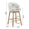 Grungis Polyester 360°Swivel Bar Stools Set of 2,Counter Stools with Solid Rubber Wood Frame and Footrest,Kitchen Chair for Kitchen Island - 3 of 4