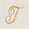 Avanti  Ivory with Gold Script Monogram Fingertip Towel Letter   T - 2 of 3
