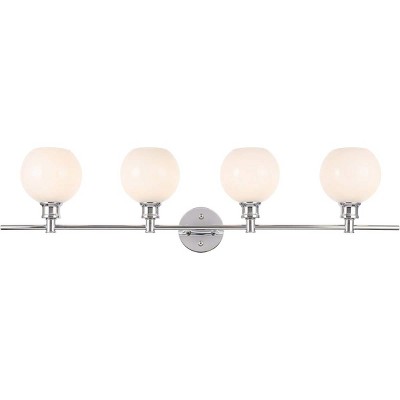 Elegant Lighting Collier 4 light Chrome and Frosted white glass Wall sconce