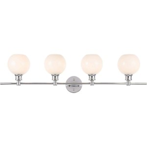 Elegant Lighting Collier 4 light Chrome and Frosted white glass Wall sconce - 1 of 4