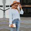 Women's Floral Print Crew Neck Long - Sleeve T - Shirt, Versatile Casual Top - 4 of 4