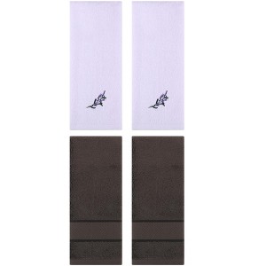 REGALWOVEN 4 Pcs Bathroom Decorative Cotton Soft Absorbent Sold Striped Hand Towel - 1 of 4