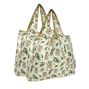 Wrapables Medium Foldable Tote Nylon Reusable Grocery Bags, Set of 2 - 1 of 4