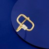 Ross-Simons 0.10 ct. t.w. Tapered Baguette Diamond Oval Carabiner-Link Ring in 18kt Gold Over Sterling - 4 of 4