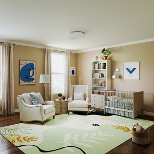 5x7 Washable Abstract Print Multi-Color Area Rug, Thin Distressed Non-Slip Carpet for Living Room Bedroom, Home Decor - 1 of 4