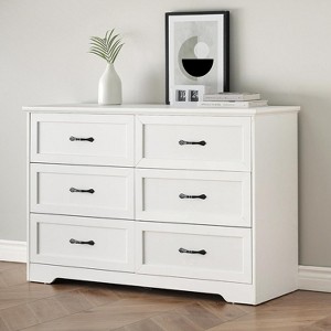 Jojoka 6 Drawer Dresser for Bedroom with Deep Drawers, Large Floor Wood Dressers & Chest of Drawers - 1 of 4
