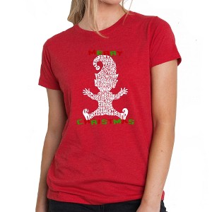 LA Pop Art Christmas Elf - Women's Premium Blend Word Art T-Shirt - 1 of 4