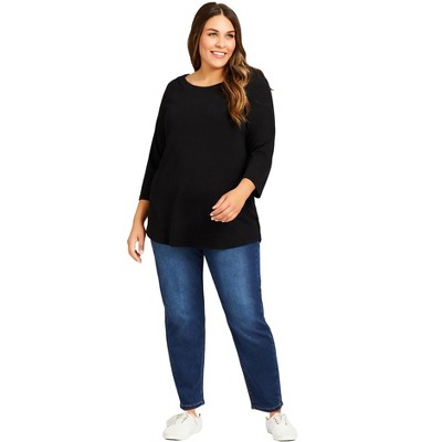 Avenue Women's Plus Size Petite Hi Rise Straight Jegging