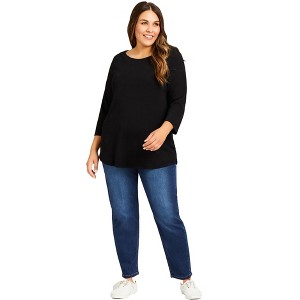Avenue Women's Plus Size Petite Hi Rise Straight Jegging - 1 of 4