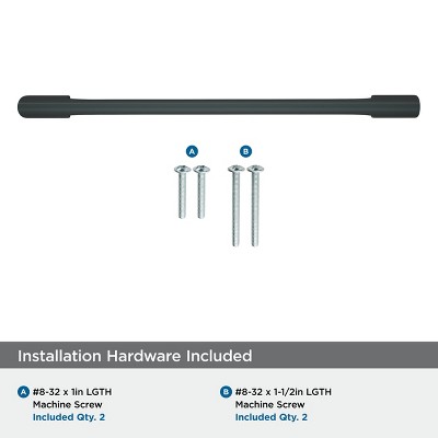 Matte Black Steel 6-5/16" Modern Bar Pull