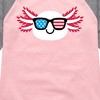 Girls' - Instant Message - American Sunglasses Axolotl Shirt Tail Raglan Graphic T-shirt - 2 of 4