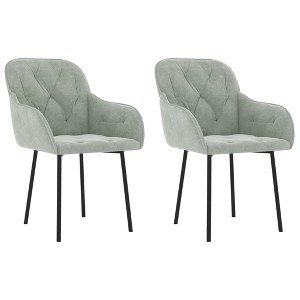 vidaXL Dining Chairs, 2 Pcs, Light Gray Velvet - 1 of 4