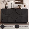 ORRD 4-Door Sideboard | Black Wood Cabinet with Semi-Circular Handles & Adjustable Shelves | Ideal for Dining, Kitchen & Living - 4 of 4