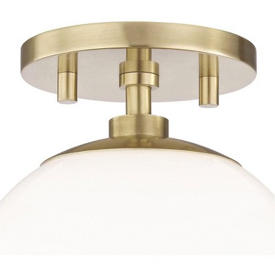 Stella Aged Brass 1-Light Semi-Flush Globe Ceiling Fixture