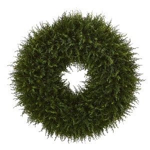 Nearly Natural 32” Giant Cedar Artificial Wreath - 1 of 1