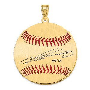 Black Bow Jewelry 14K Gold Plated Vladimir Guerrero Signature LG Enamel Baseball Pendant - 1 of 4