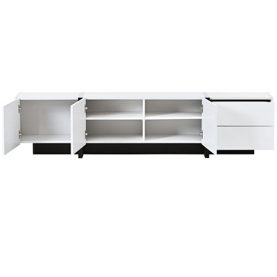 NicBex Modern TV Stand with High Gloss UV Surface for TVs up to 80 Inches,Entertainment Center with 3 Cabinets and 2 Drawers