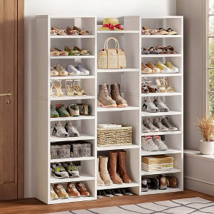Resenkos Freestanding Shoe Storage Organizer Unit, Wooden Storage Shelf Shoe Rack with 23 Shelves, - 1 of 4