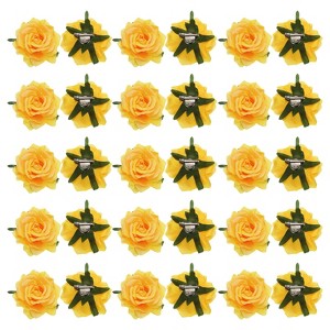 Unique Bargains Soft Fabric Weddings Party Women Rose Flower Hair Clips 30 Pcs - 1 of 4