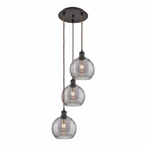 Athens Deco Swirl - 3 Light Cord Hung Multi Pendant In Industrial Style-30.38 Inches Tall and 14.5 Inches Wide - 1 of 1