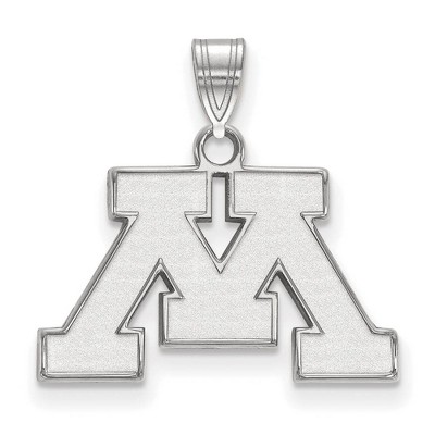 Black Bow Jewelry 14k White Gold Minnesota Golden Gophers NCAA Small Pendant