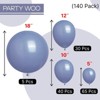 PartyWoo Balloons Dusty Blue Boho 18 12 10 5 Inch 140 pcs - 4 of 4