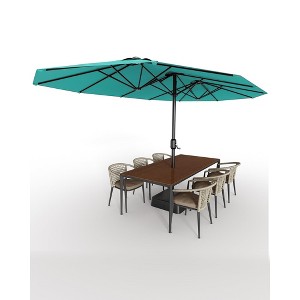 15FT Large Patio Umbrella with Lights, 36 Lights Double-Sided Patio Umbrella with Weighted Base for Poolside Garden Backyard - 1 of 4