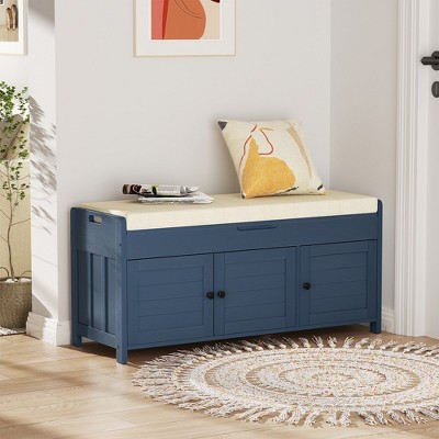 LOVMOR Storage Bench for Entryway, Entryway Bench with Cushion, Shoe Bench with Storage for Entryway