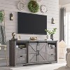 SinCiDo 80 Inch TV Ready Farmhouse Fireplace Stand, 32″ High Entertainment Center with Drawer, Sliding Barn Door & 70″ Media Storage - 4 of 4