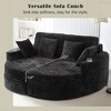 80"W Curved Chaise Lounge Sofa with Cup Holders, Seal Velvet Boneless Upholstered Sofa Couch for Living Room - ModernLuxe - 4 of 4