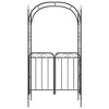 vidaXL Steel Garden Arch with Gate - Black Powder-Coated Outdoor Garden Arbor, 42.5"x17.7"x92.5", for Climbing Plants & Decorative Entryways - 3 of 4