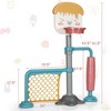 Costway 3-in-1 Basketball Stand Set w/Soccer & Roller Adjustable Height - 2 of 4