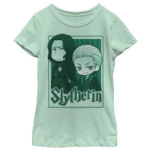 Girl's Harry Potter Slytherin Cartoon Characters T-Shirt - 1 of 4