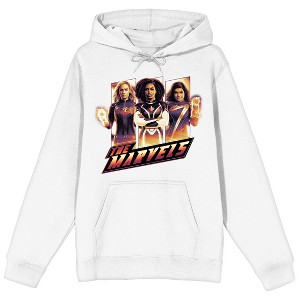The Marvels Photon, Captain Marvel, Ms. Marvel Adult White Graphic Hoodie - 1 of 3