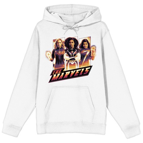 The Marvels Photon Captain Marvel Ms. Marvel Adult White Graphic Hoodie Medium