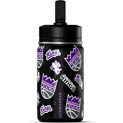 NBA Sacramento Kings 14oz Kids Stainless Steel Water Bottle With Straw Lid and Flexible Handle