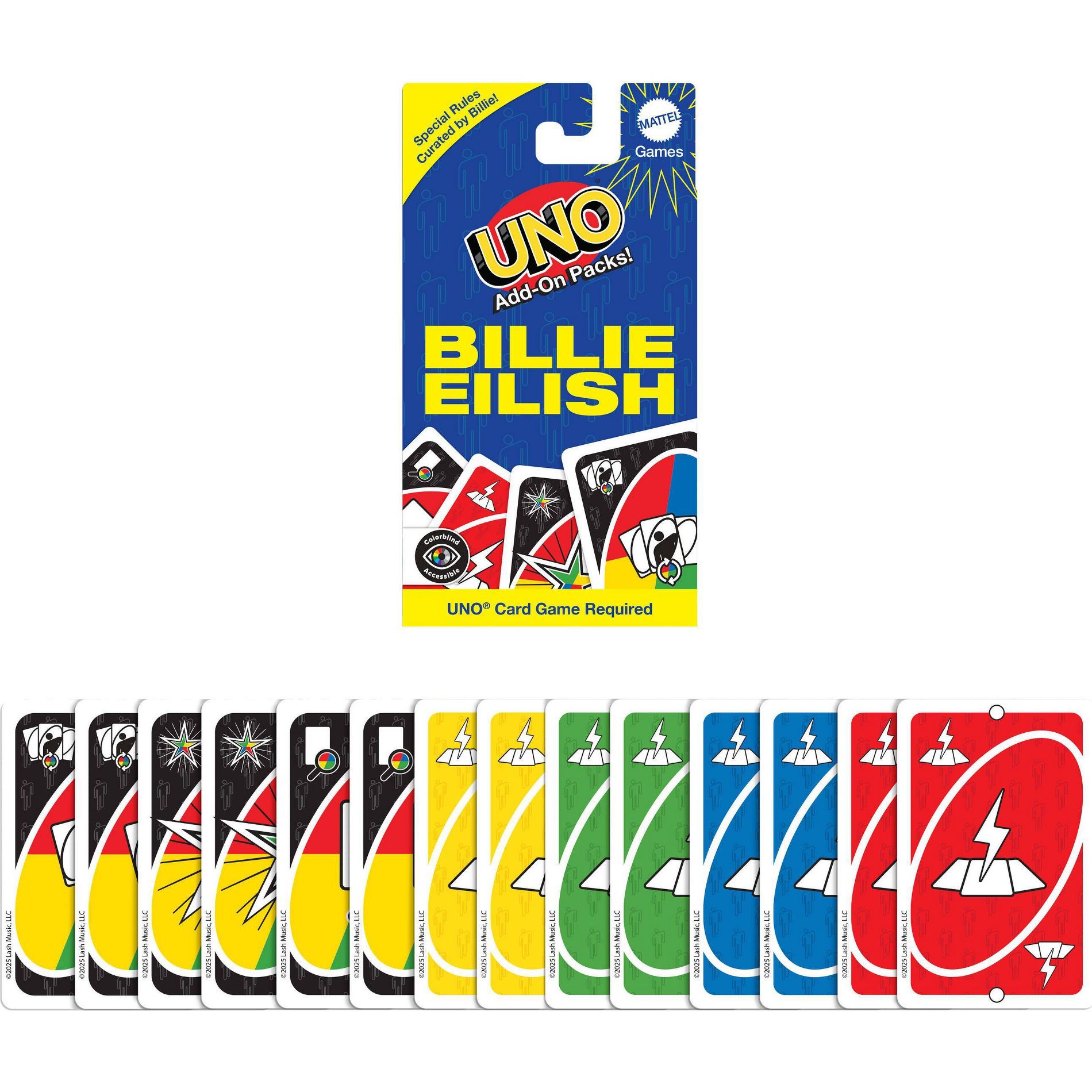 UNO Add-On Pack Billie Eilish Card Game for Family & Game Nights Travel Camping & Parties