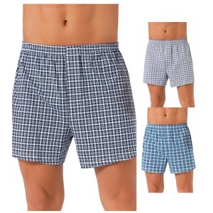 INSPIRE CHIC Men's 3 Pack Classic Plaid Pattern Boxer Shorts - 1 of 4